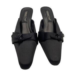 Coldwater Creek Faux Silk Heels Shoes Women Black Size 8.5